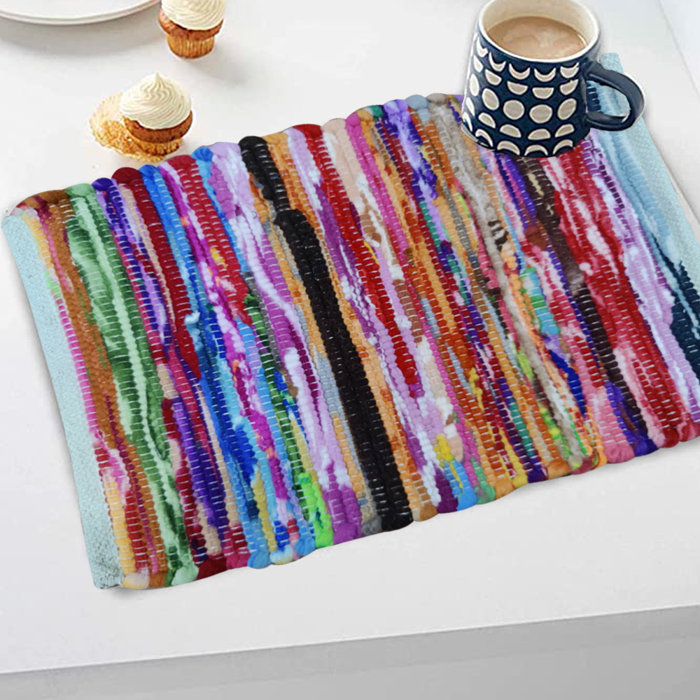 Perilla Home Rag Rug Woven Rectangle Placemat & Reviews Wayfair